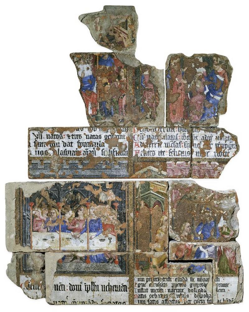Wall painting fragments from St Stephen's Chapel, Westminster: British Museum