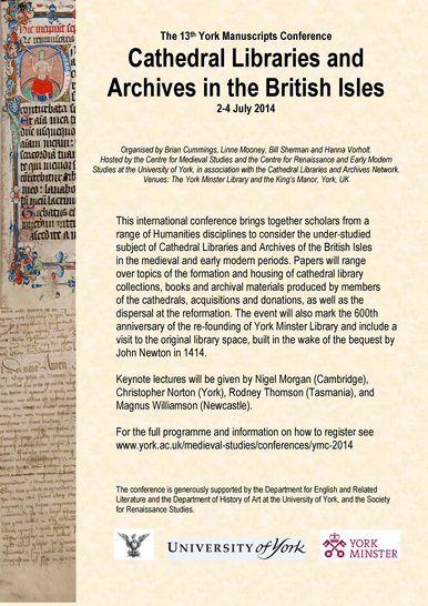 13th York Manuscripts conference  - poster