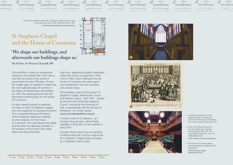 Parliament in the Making: St Stephen's Chapel - exhibition booklet spread (2015)