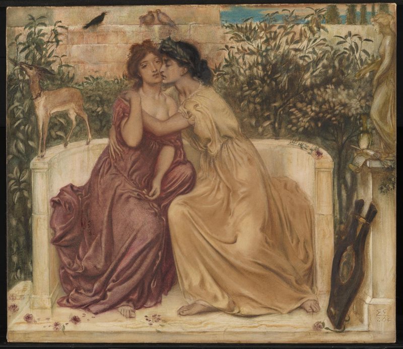 Simeon Solomon, Sappho and Erinna in a Garden at Mytilene (1864), Tate