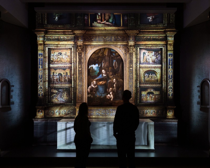 Installation view, 'Leonardo: Experience a Masterpiece' at the National Gallery