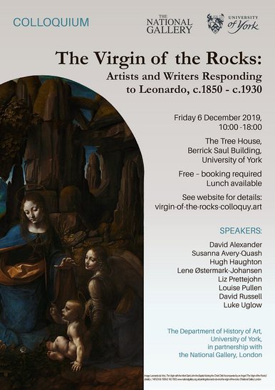 Poster for the Virgin of the Rocks Colloquium, 6 Dec 2019, University of York