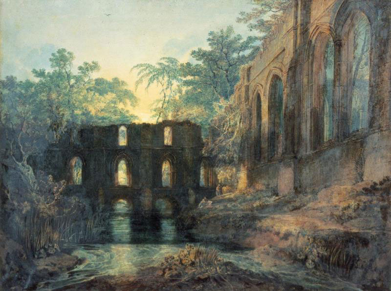 J. M. W. Turner, The Dormitory and Transept of Fountains Abbey - Evening (1798)