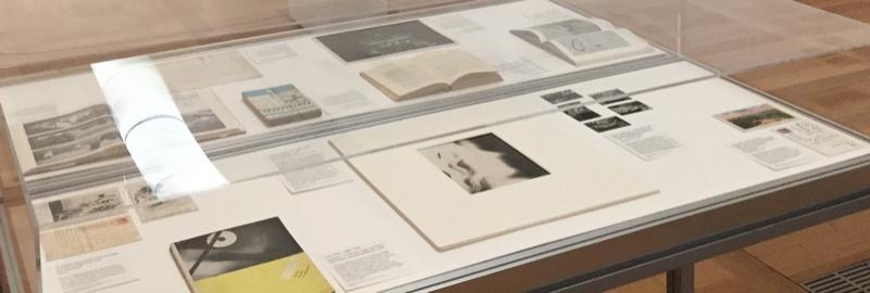 Display cabinets in the 'Bauhaus and Britain' Spotlight display at Tate Britain 